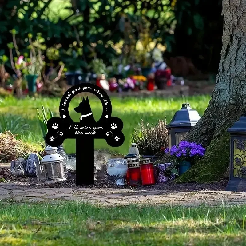 

Pet Memorial Dedicated to Loved Animals Cat Dog Tombstone Pet Waterproof Sympathy Memorial Cemetery Ornament