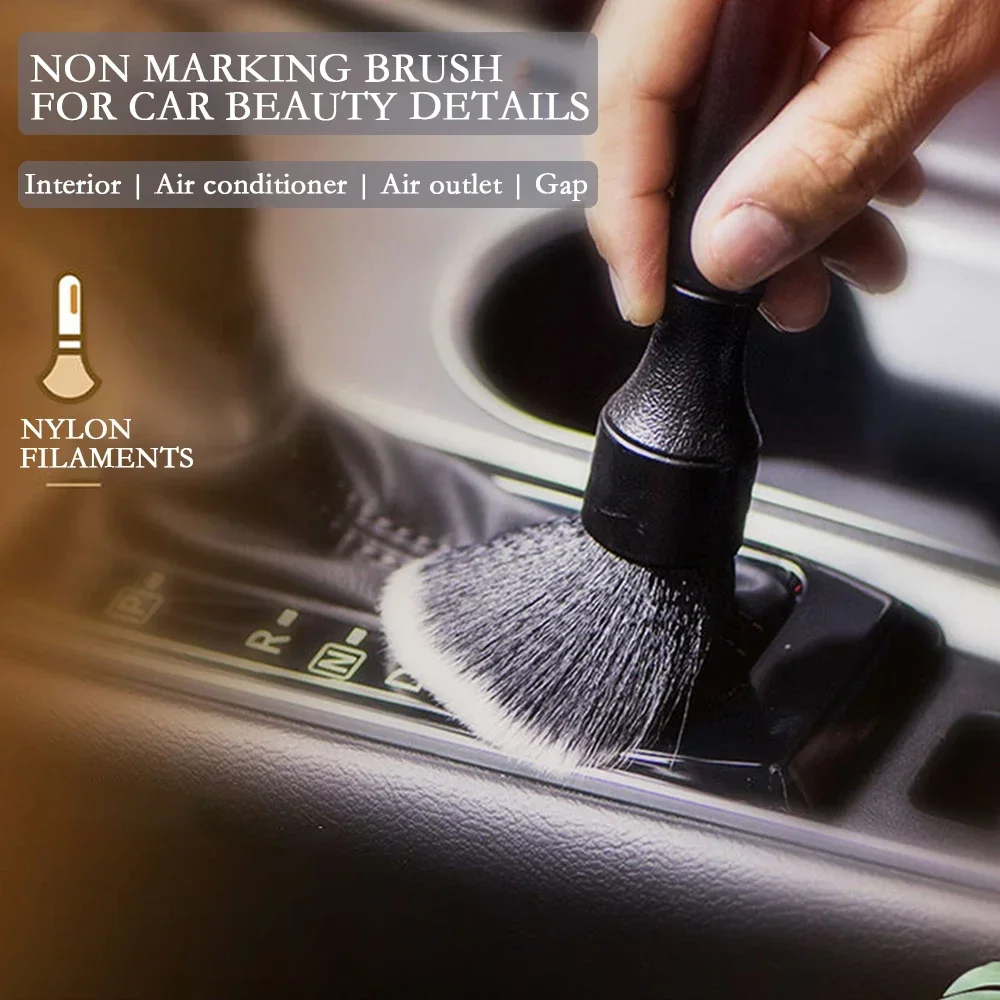 Car Cleaning Brush Fiber Ultra Soft Cleaning Brush Car Interior Detail Kit Electrostatic Dust Removal Tool Washing Accessories