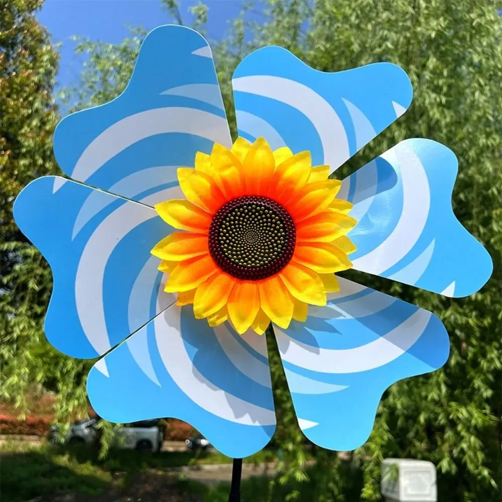 Multistyles Sunflower Windmill Hand Held Rotating Diameter 20/36cm Cartoon Shaped Insect Windmill PVC Rotating Sunflower