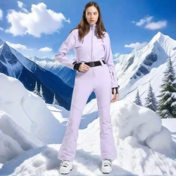 2025 Ski Suit Women One Piece Snow Suite Winter Female Snow Clothes Snowboard Wear Windproof Waterproof Warm Outdoor Skiing Sets