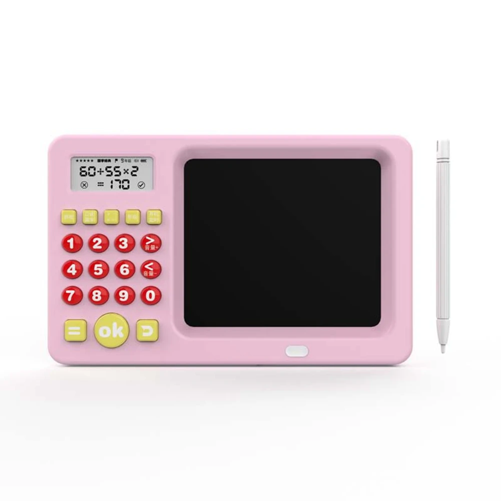 

2 in 1 Children'S Math Mouth Calculation Enlightenment Early Education Calculator Thinking Training Writing Pad Pink