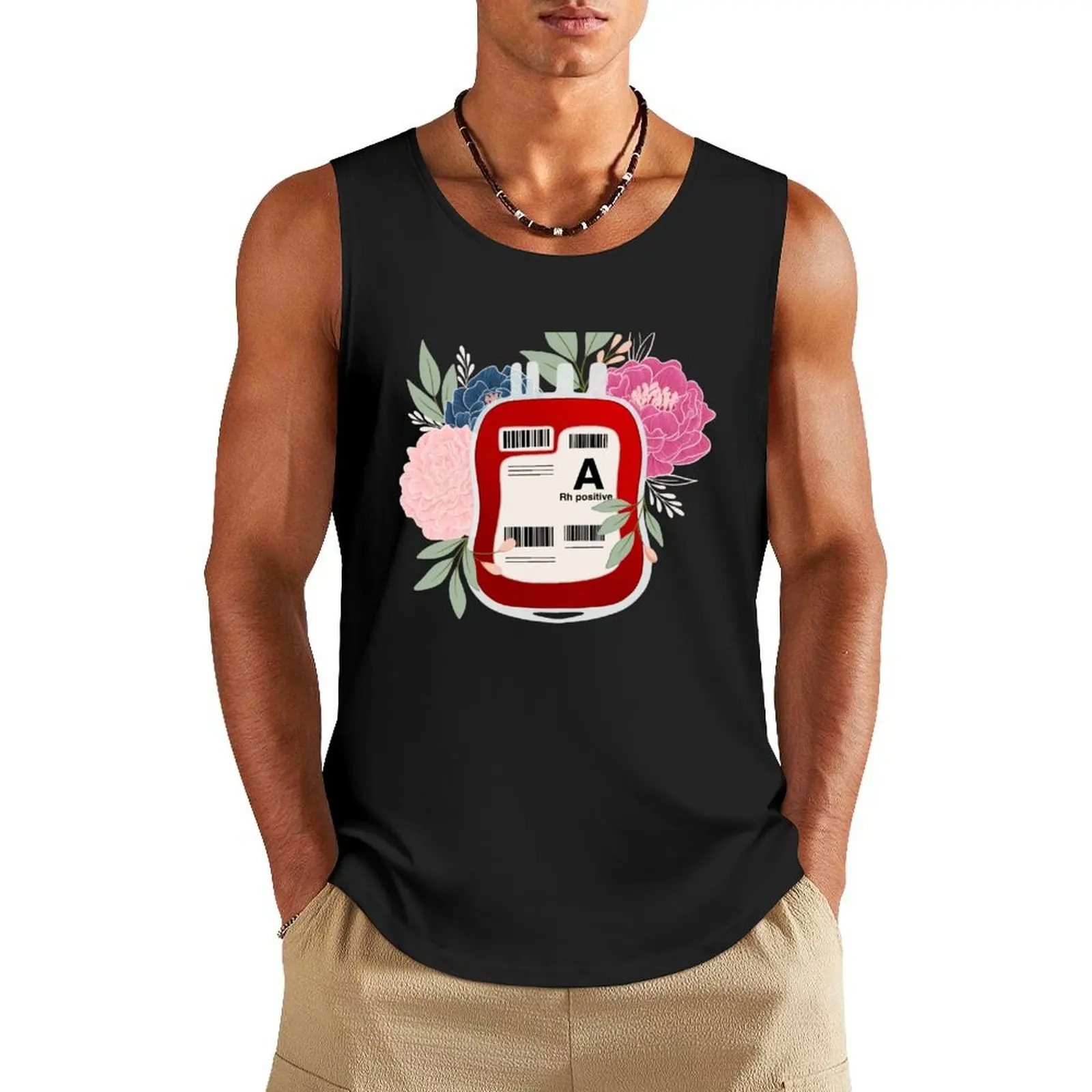 

Floral A Positive Tank Top training weight vest clothes for men summer sleeveless Men's t-shirts