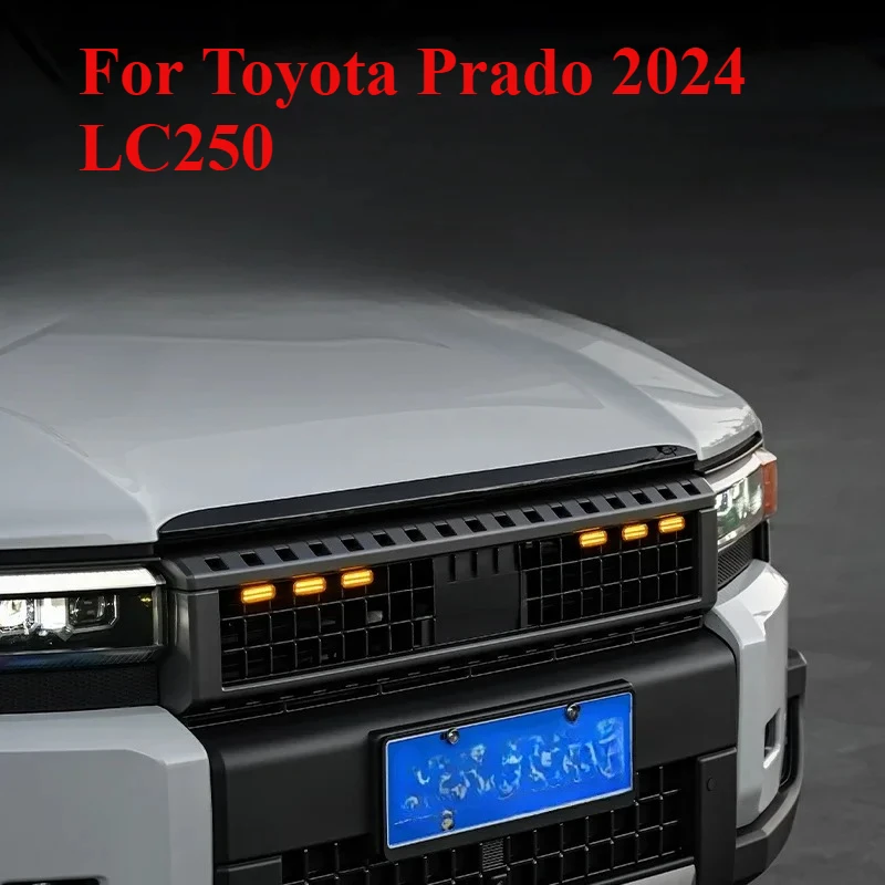 

Для Toyota Prado 2024 2025 LC250 Автомобильная светодиодная передняя решетка янтарная лампа дневные ходовые огни авто предупредительные огни аксессуары