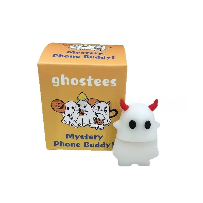 Halloween Ghostees Mystery Phone Buddy Cute Strong Adhesive Phone Back Cover Topper Charm Desk Kawaii Peeking Decoration