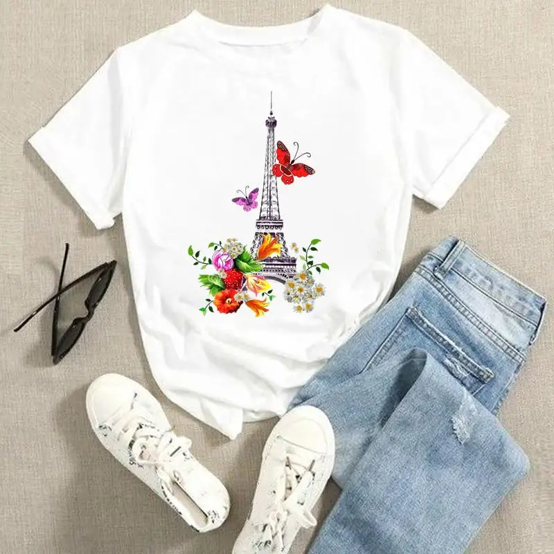 Graphic Tees Horse Love Trend Lovely Ladies Women Cartoon Summer Fashion Tshirts Tops Wear Vacation Short Sleeve T-Shirt