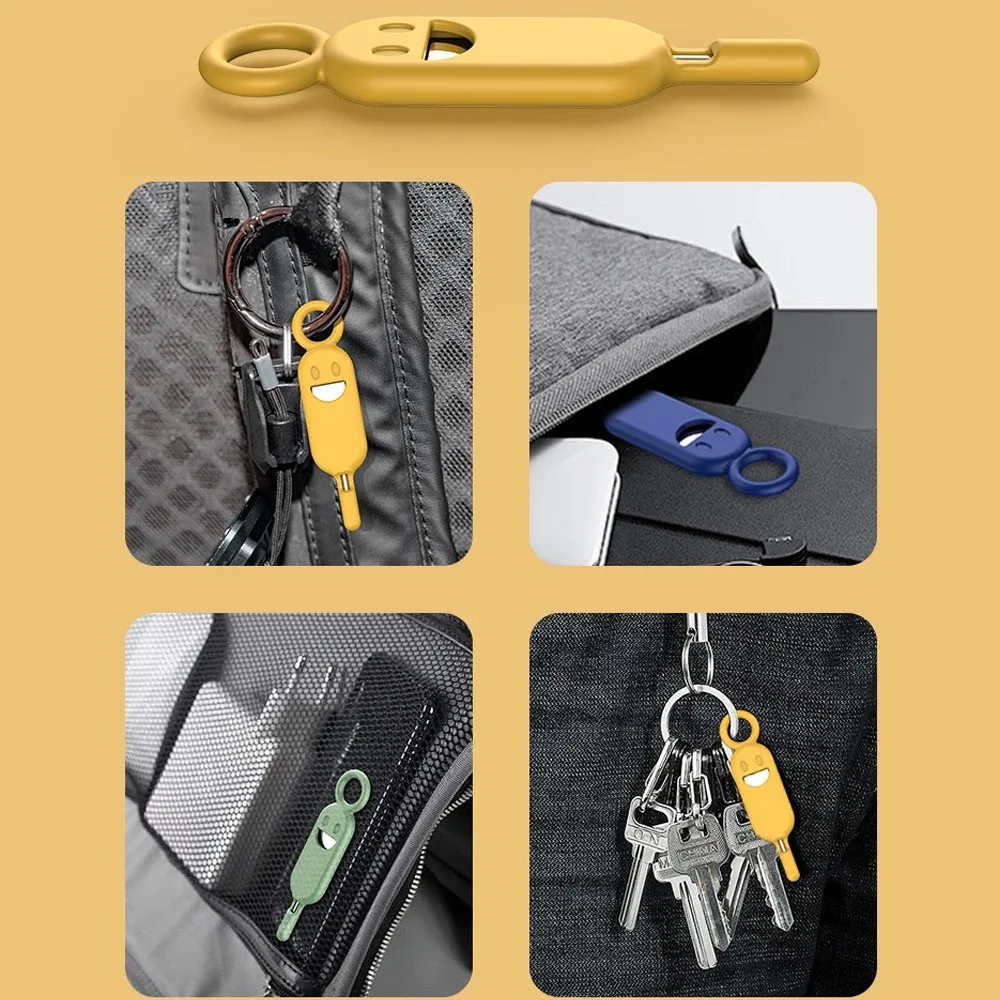 2 IN 1 SIM Card Removal Needle Pin with Protector Holder Cellphone Accessories SIM Cards Storage Case Keyring Anti-Lost