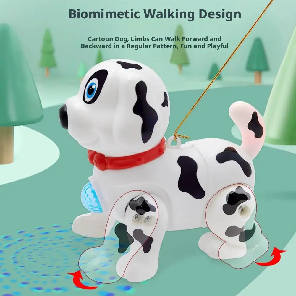 

Вращающаяся игрушка-далматинец: танцующая собака с функцией «толкни и иди», музыкой, мячом и красочными мигающими огнями для малышей и младенцев