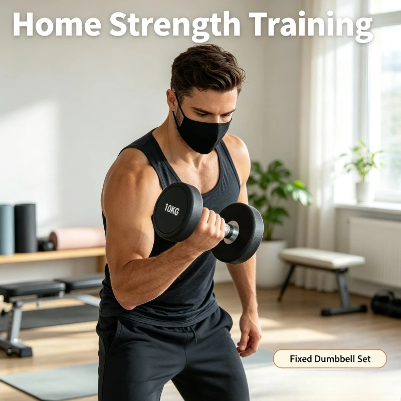 Fixed Dumbbells Set 5kg 10kg 15kg Pure Steel Gym Quality Anti-Slip Home Strength Training Men Fitness Equipment