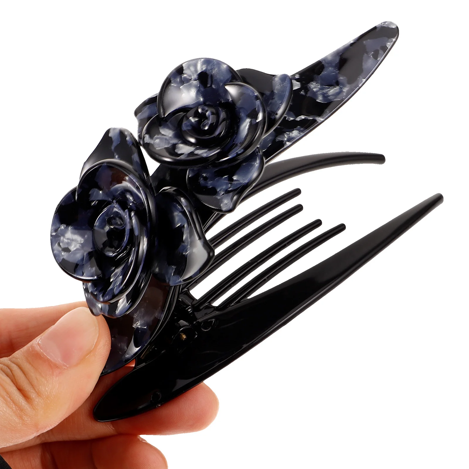 

Claw Hair Clip For Women Flat Barrette Grip Acrylic Clamp Thick Hair Holder French Style Accessories Styling Tool