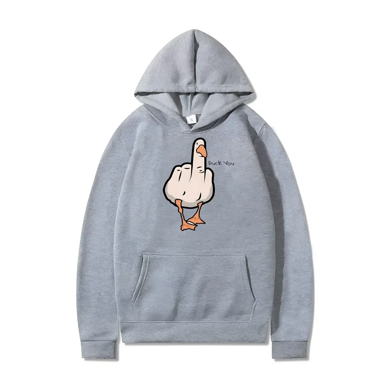 Funny Duck You Print Hoodie Men Women Harajuku Hip Hop Hooded Sweatshirts Fashion Casual Oversized S-3XL Loose Pullovers