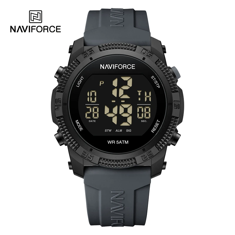 Naviforce 7104 New LCD Digital Wristwatch Waterproof Sports Silicone Watches for Man Casual Electronic Male Clock reloj hombre
