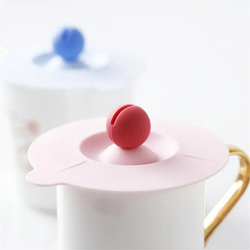 10/15/20PCS Coffee Mug Lids Spoon-clamping Mouth Design Silicone Suction Lid Kitchen Accessories Water Cup Covers