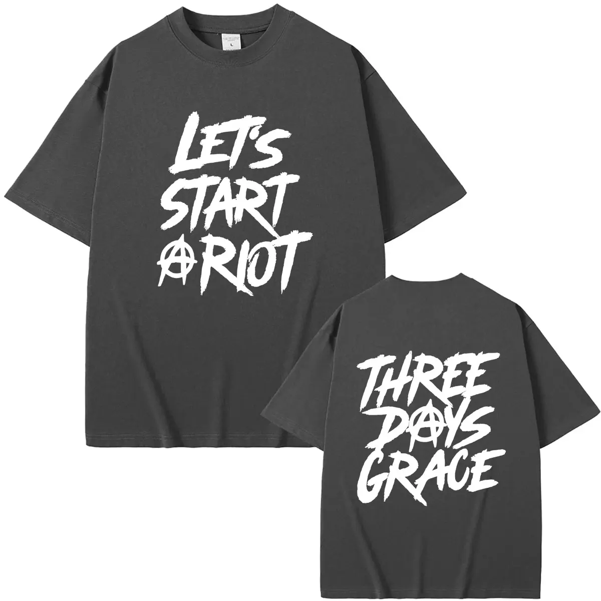 Rock Band Three Days Grace Let's Start A Riot T-shirt Men Women Alternative Metal T Shirts Male Fashion Oversized Tshirt Tops