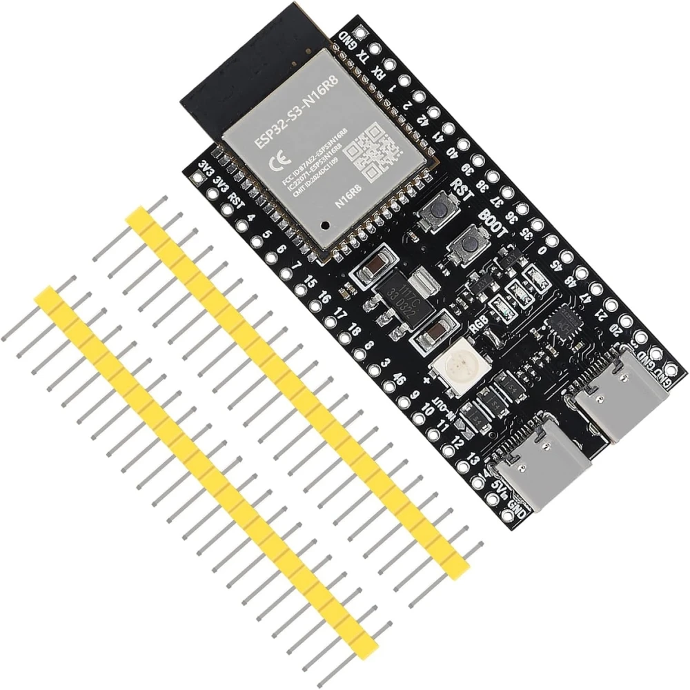 ESP32-S3 Development Board N8R2 N8R8 N16R8 MCU with Dual-Mode Wi-Fi Bluetooth Type-C, Compatible with Arduino IoT ESP32-S3-WROO