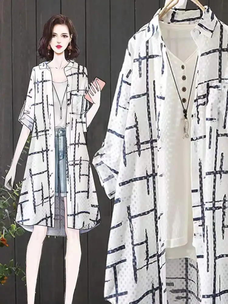 

Long Sve с цветочным принтом, женская irt, лето-весна, новинка, ветровка с защитой от солнца, пальто с воротником и пуговицами, хлопковое...