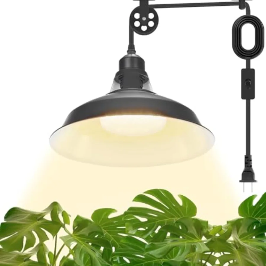 

Hanging Grow Light Full Spectrum Hanging Plant Lights for Indoor Vintage Decorative Grow Lights with 6.4FT Power Cord Plug in P