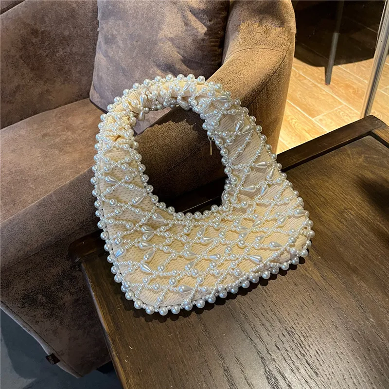 Bags For Woman Luxury Bags Designers Italian Bag  Aesthetic Hand Woven Pearl Women Tote Bag Banquet Bag Evening Bag Handbags