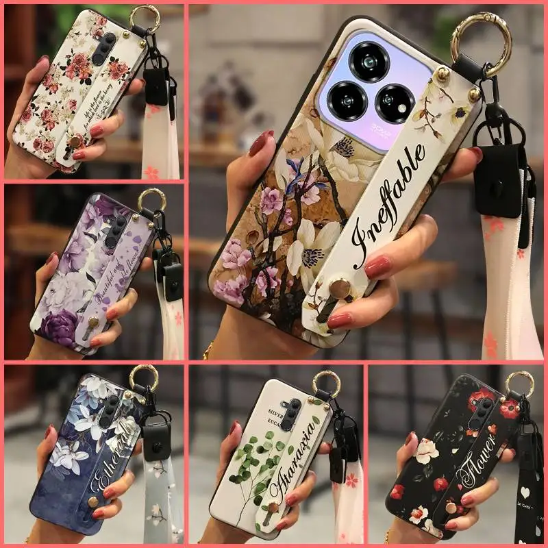 Soft case Flower Phone Case For ZTE Blade V60 Design/Axon 60 Lite Anti-dust Shockproof Silicone Waterproof Kickstand