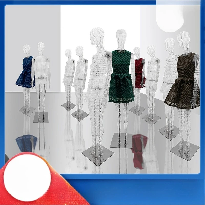 Transparent acrylic model clothing store new female model