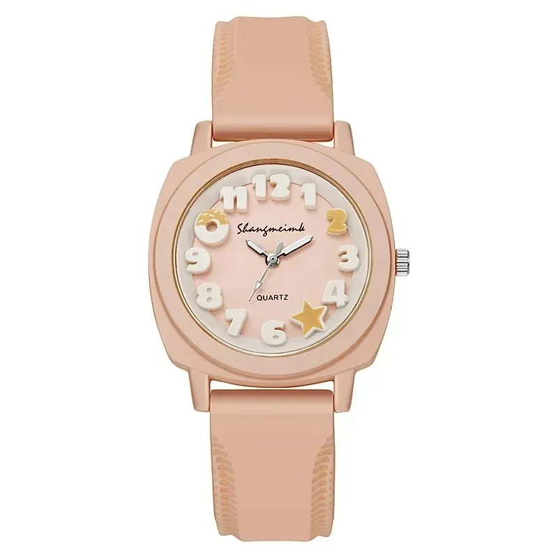 Silicone Strap Quartz Watch Women Luxury Gift Watch Ladies 3D Digital Dial Fashion Women's Wristwatch Dropshipping Clock