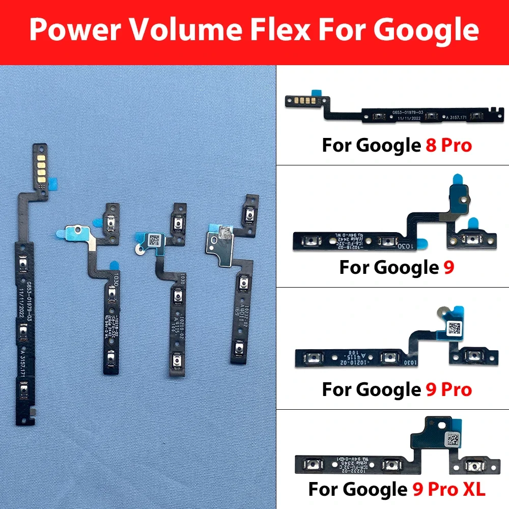 Volume Button Power Switch On Off Button Flex Cable For Google 5/5A/5 Pro/7A/8/8 Pro/9/9 Pro/9 Pro XL/6/6A/6 Pro/7/7 Pro