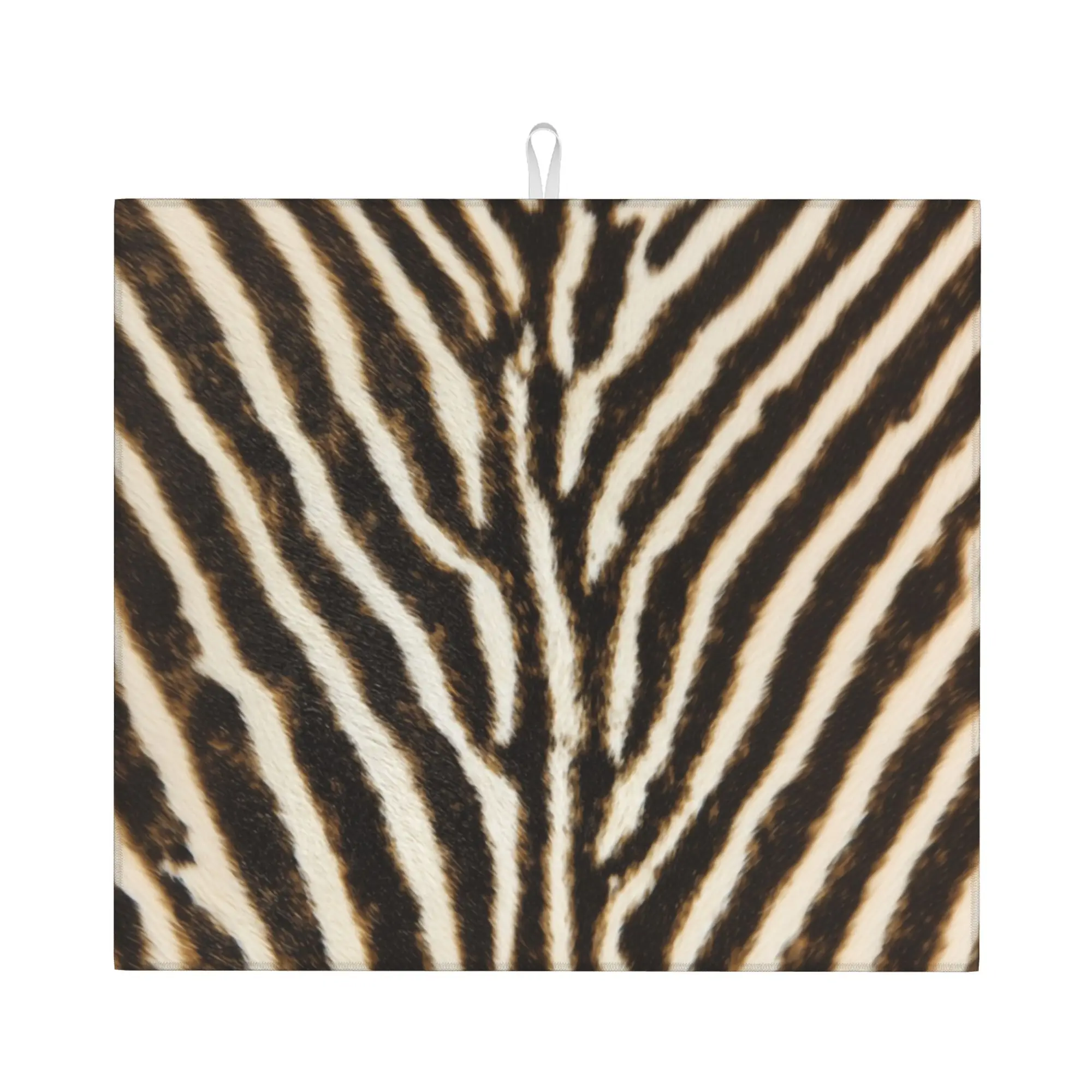 Drying Mat For Kitchen Zebra Stripes Pattern Black White Animal Print Barware Tableware Washable Kitchen Sink Drying Pad