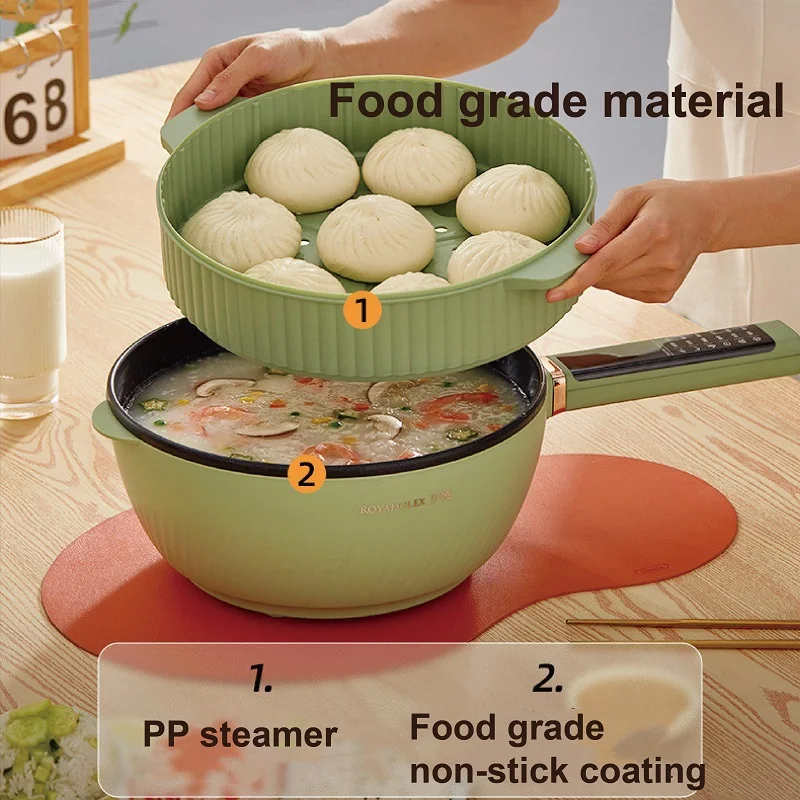 4L متعددة الوظائف مقلاة كهربائية الذكية غير عصا وعاء طباخ كهربائي مقلاة كهربائية سعة كبيرة إناء/ قدر 1400 واط