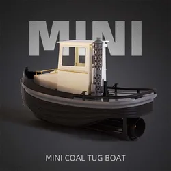 1/50 RC Mini Tugboat Model Kit 3D Printed Mini Coal Tugboat Model DIY Handmade Remote Control Ship Model Toy Collection