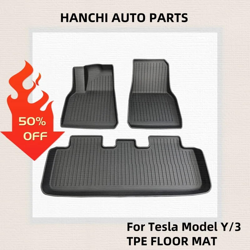 HANCHI Floor Mats for Tesla Model Y/3 2023 2024TPE Carmat  Waterproof Wear-resistant AntiSlip Easy Clean Trunk Mats Accessories