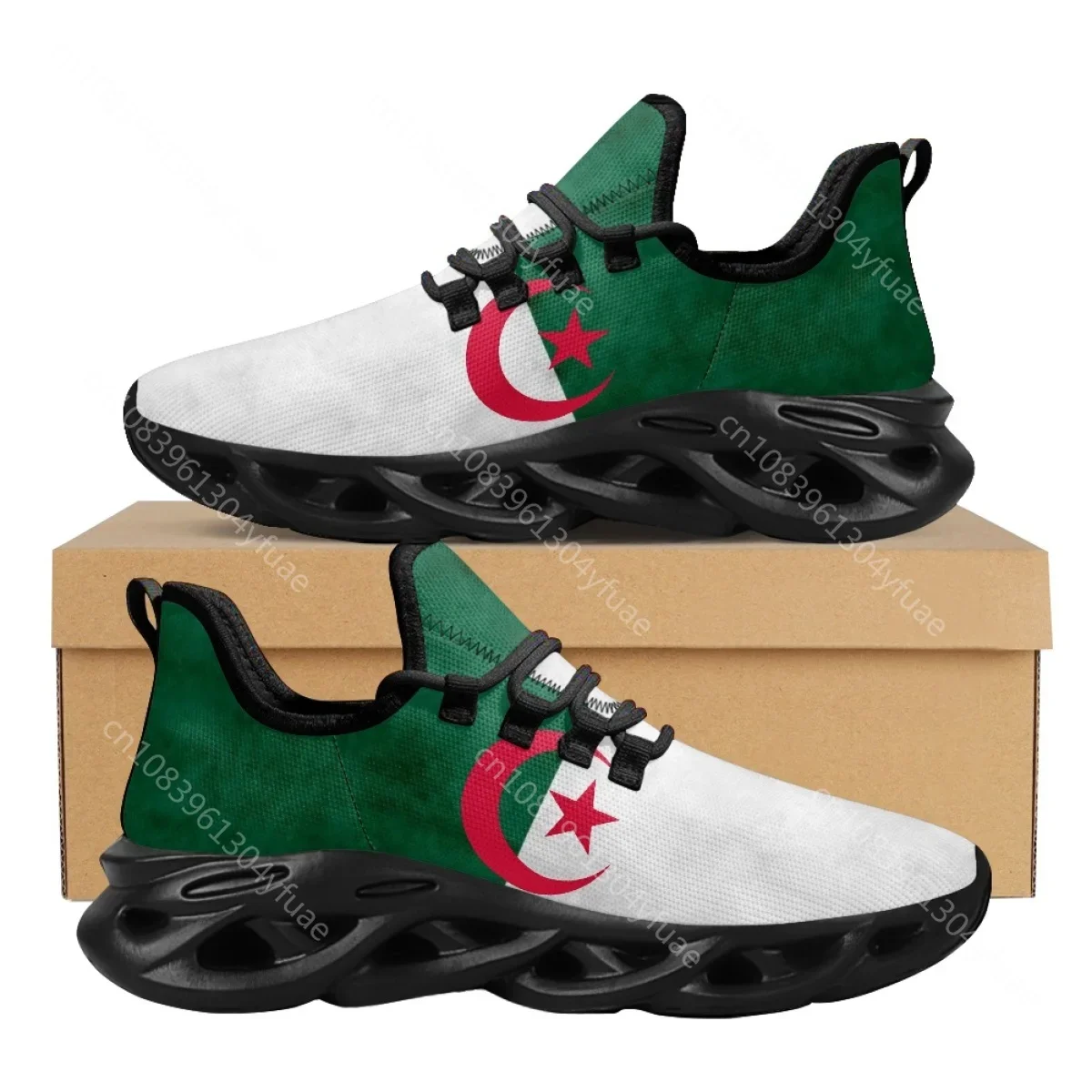 Flag Of Algeria Design Flat Casual Women Shoes Lace Up Fashion Sneakers Wlaking Shoes Female Beach Footwear Zapatos