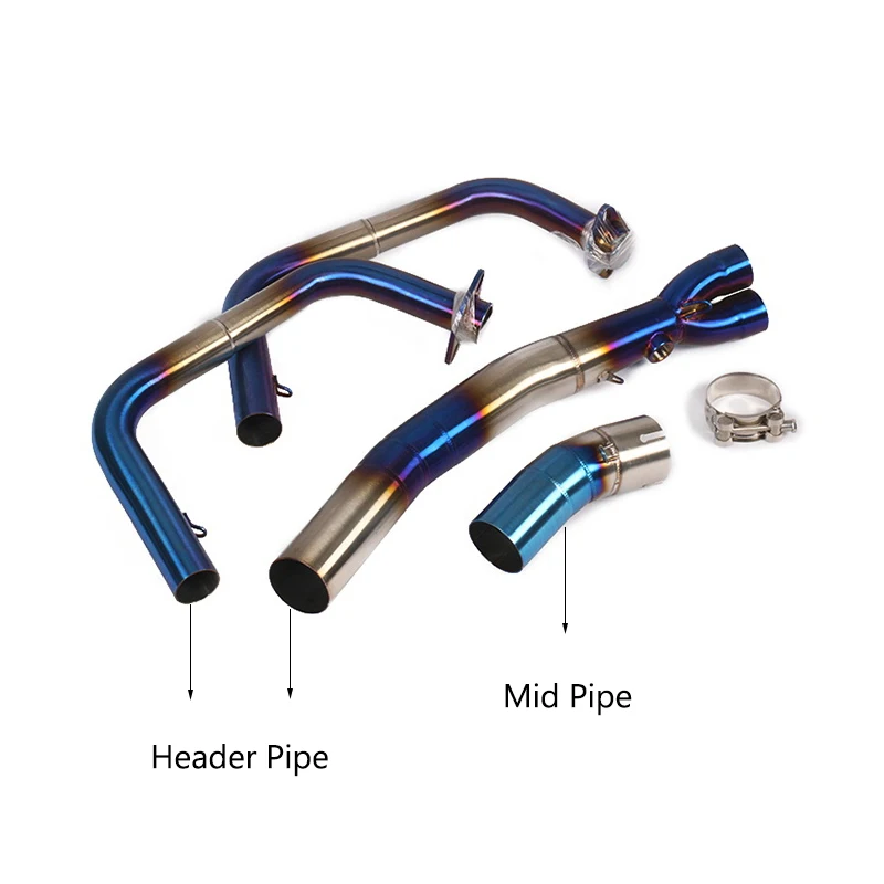 Motorcycle Exhaust Escape System Front Link Pipe Muffler Stainless Steel Slip On For Kawasaki Ninja400 250 2017-2022