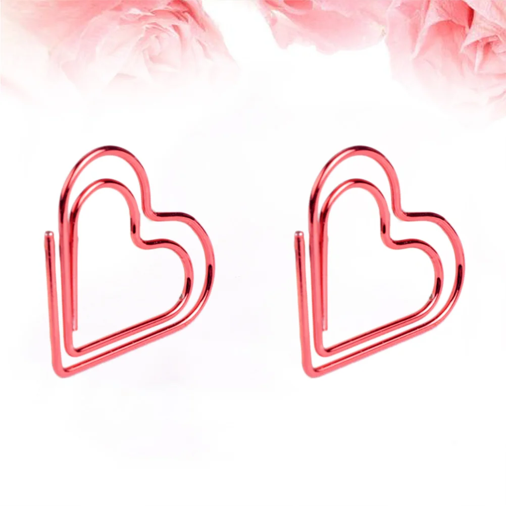 Heart-Shaped Paper Clips Premium Metal Strong Hold Not Easy To Deform Creative Office School Home Organization Bookmark