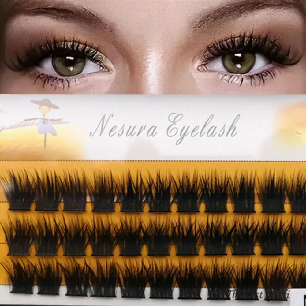 

3 Lines Wispy Lashes Clusters C Curl Thick 40D Cluster Eyelash Extensions Soft Comfortable with Thin Band False Eyelashes DIY