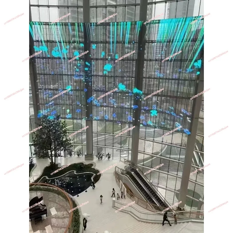 Film Screen Adhesive LED Display Transparent Led Video Wall SDK RGB Outdoor Indoor Glass Transparent Led Film 3 in 1 SMD 128X64