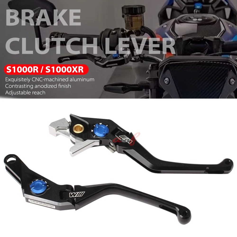 With M Logo Motorcycle CNC Aluminum Folding Adjust Brake Clutch Levers Fit For BMW S1000R 2021-2022-2023 S1000XR 2019-2023