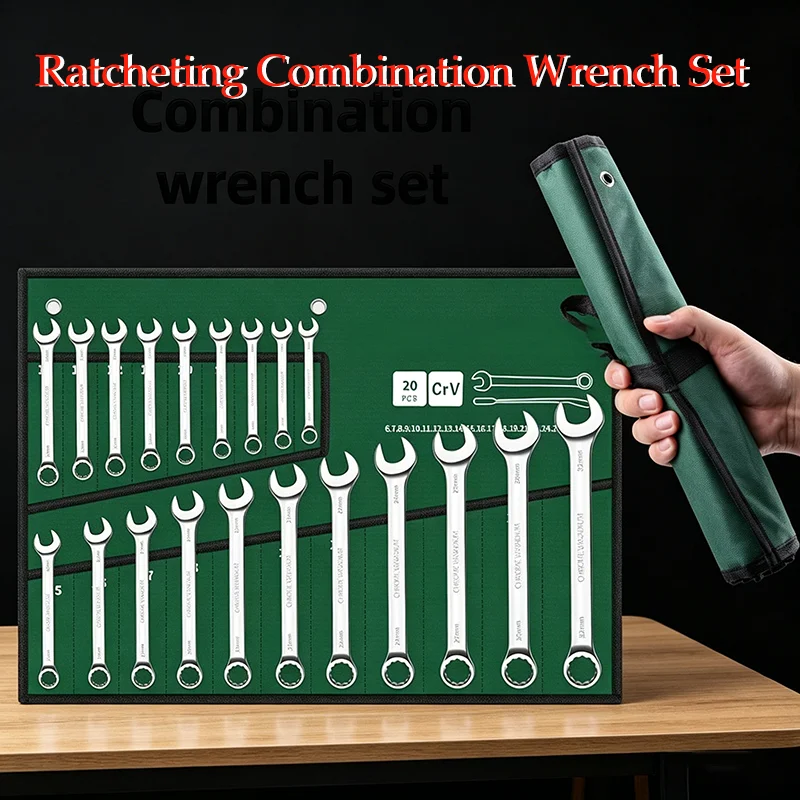 

1 Set Open End Wrench Set 6-32mm Plum Wrenches Combination Universal Dual Heads Ratchet Spanner Set Car Repairing Tools