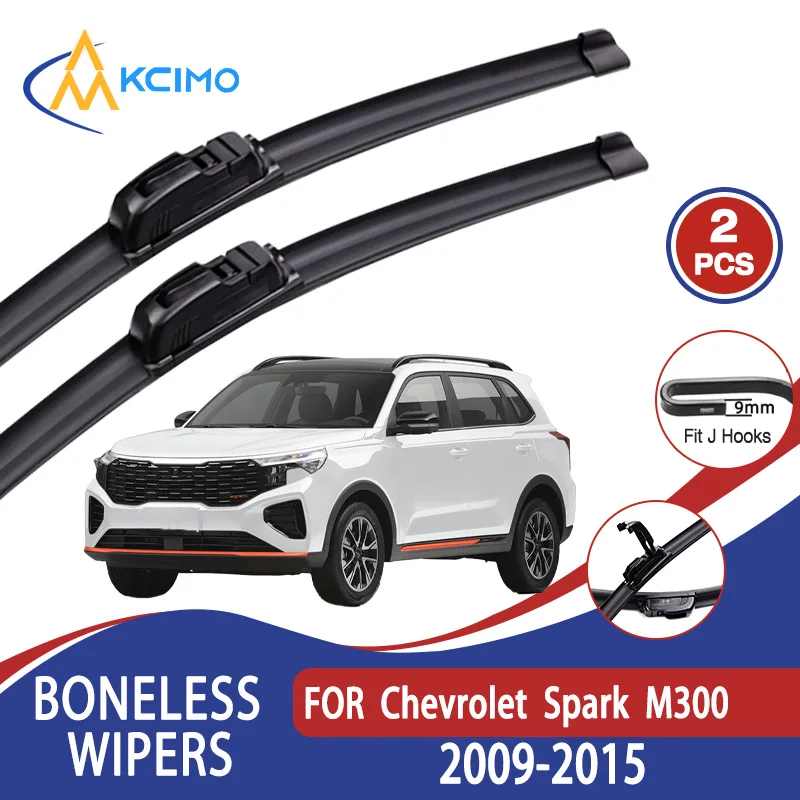 

For Chevrolet Spark M300 2009-2015 Car Wiper U-type Soft Rubber Boneless Wiper HD Quiet Durable Automotive Wiper 21"+16"
