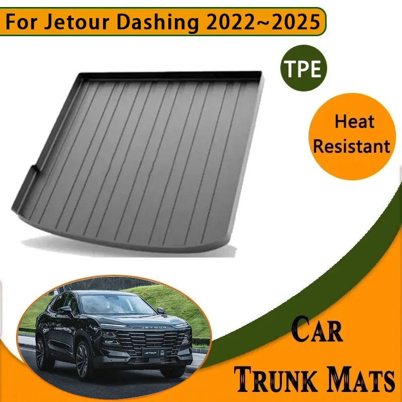 Car Rear Trunk Mat for Chery Jetour Dashing Dasheng GreatSaint 2022~2025 Waterproof Carpet Anti-dirty Pad Boot Auto Accessories