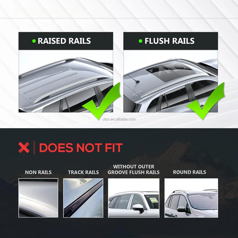 53 Inch Heavy Duty Roof Rack Bars 300LBS Load Lockable Adjustable Universal Flush Fit SUV Most Vehicles