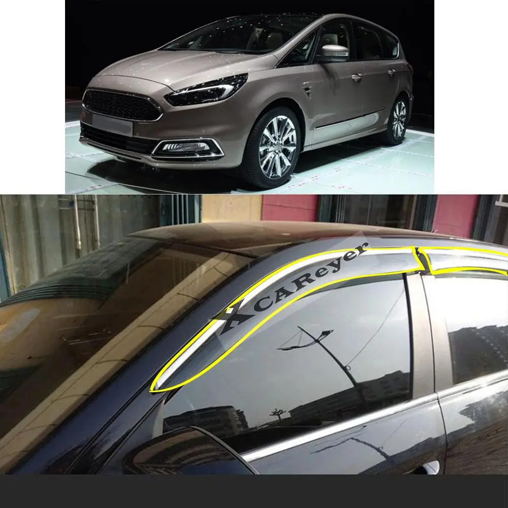 For Ford S-Max SMax 2006-2007 2008 2009 2010 2011 2012 2013 2014 Car Sticker Plastic Window Glass Wind Visor Rain/Sun Guard Vent