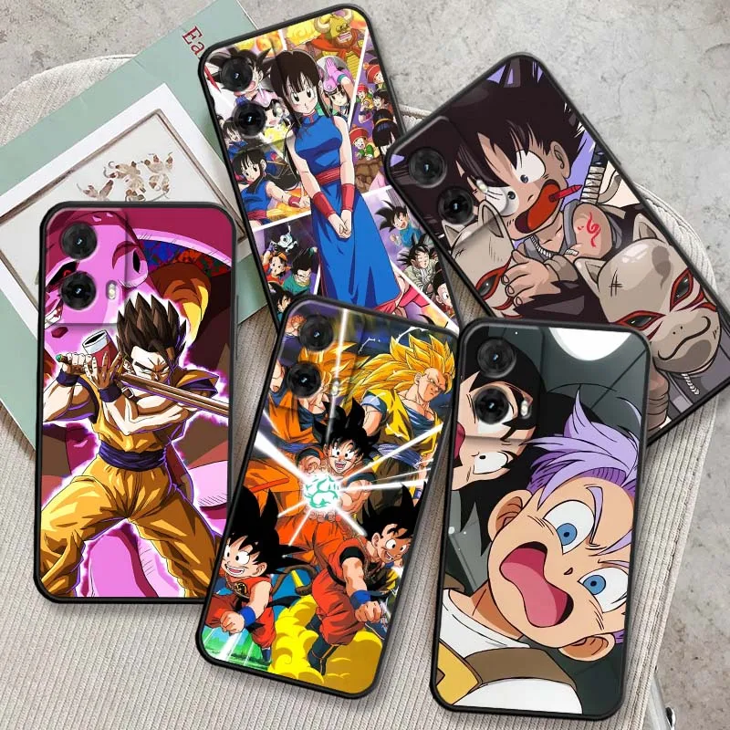 Funda de teléfono Dragon Ball Creative Goku para Motorola G85 Edge 50 G24 G35 G14 G04 40 G72 G34 G G54 G13 G32 5G, color negro