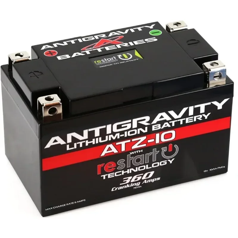 

FAST SHIPPING.Antigravity ATZ-10 Performance Lithium Motorcycle Powersport Battery with Built-In Jump Starting. 6.1Ah, Replaces