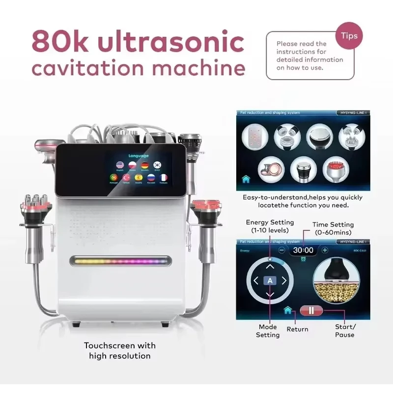 

HOT!!! !2025 80K 11 in 1 RF Vacuum RF Ultrasonic Fat Cavitation Machine Ultrasonic Fat Cavitation Beauty Salon Beauty Equipment