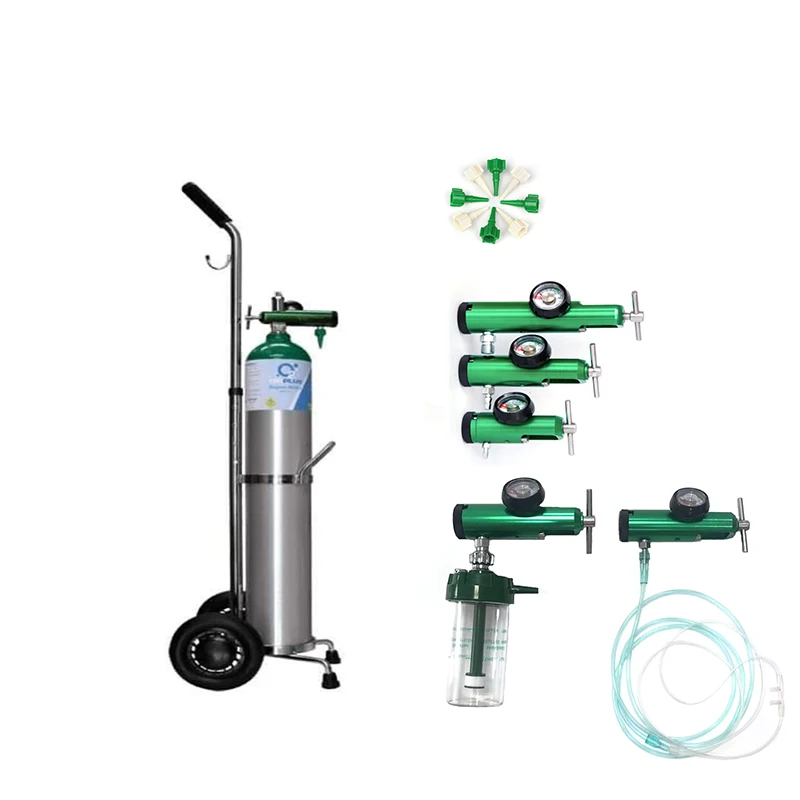 Portable Medical Oxygen Gas Cylinder  with Trolley with Oxygen Regulator