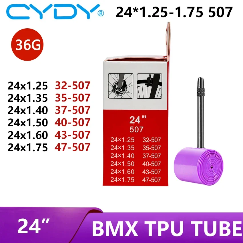 

36G CYDY Велосипедная камера из ТПУ 24 507 22x1,25 13,5 1,4 1,5 1,6 1,75 дюйма Клапан 45 мм Камера BMX Велосипедная шина Pne Велосипедная шина