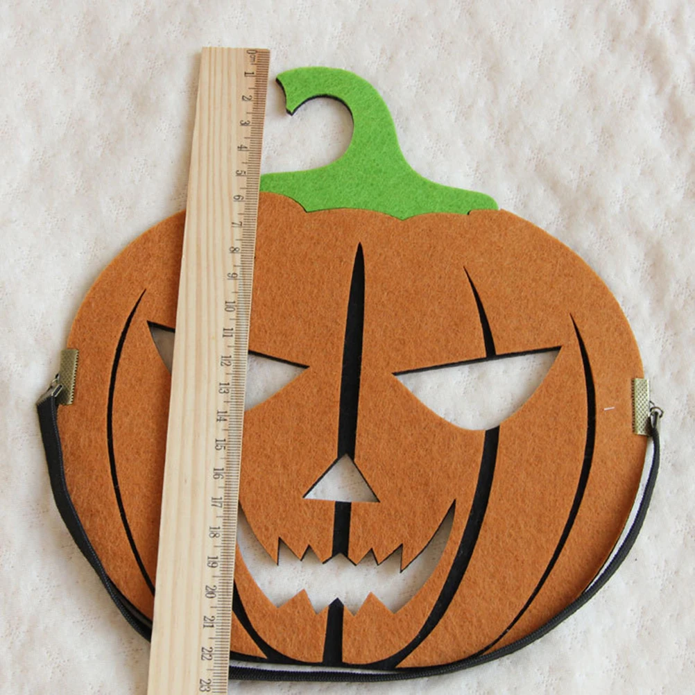 

Felt Pumpkin Mask Halloween Party Costume Face Mask Adult Kids Skin-Friendly Elastic One Size Fits Most Portable