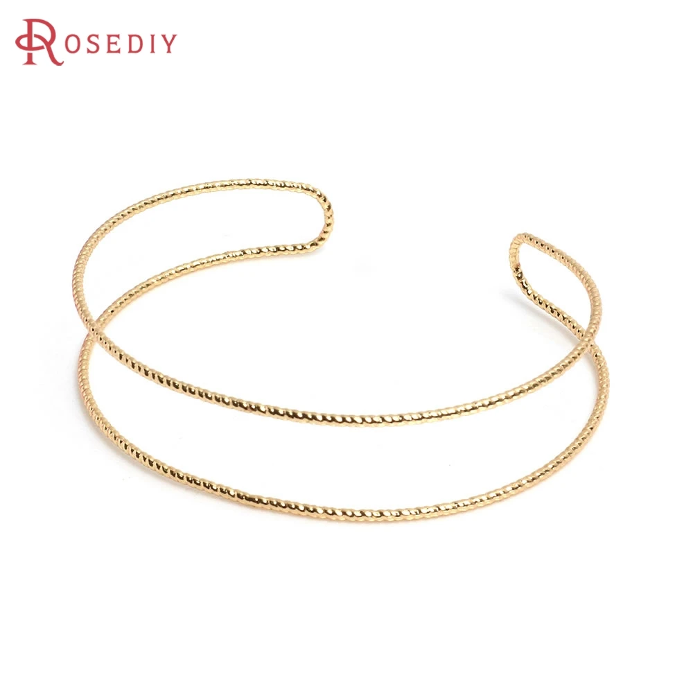 18 Karat Gold Farbe Messing Twisted Pattern Draht Metall Armband oder Ringe Einstellungen Schmuck herstellung liefert DIY Befunde Zubehör