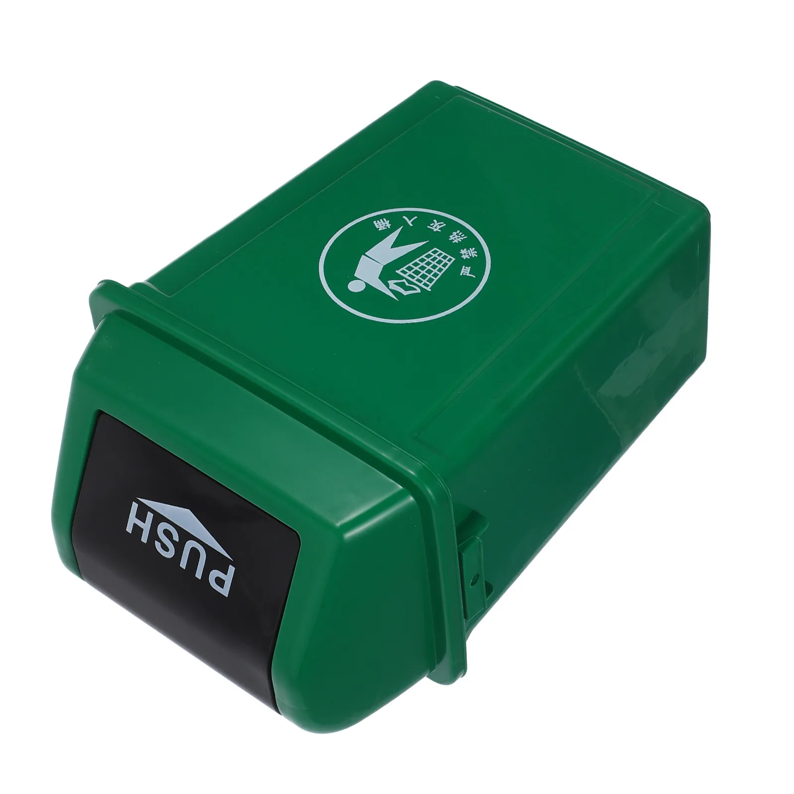 

10L Swing Top Trash Can Modern Green Plastic Recycling Bin for Kitchen Office Garage Patio Commercial Space Odor Contained Waste