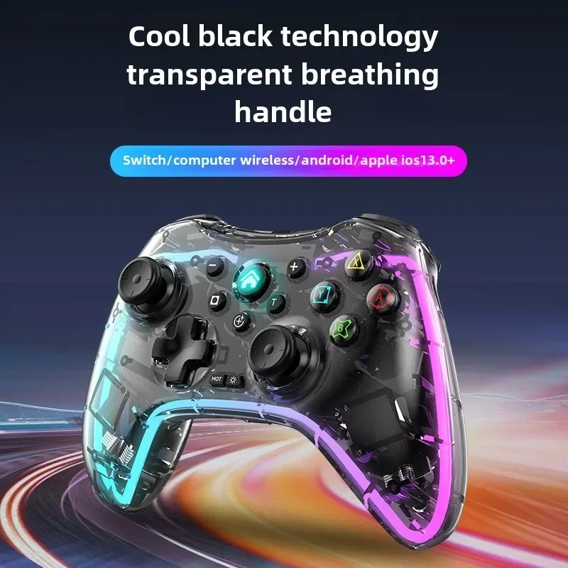 New transparent gamepad switch lights ps mobile phone wireless 2.4G bluetooth computer TV gamepads