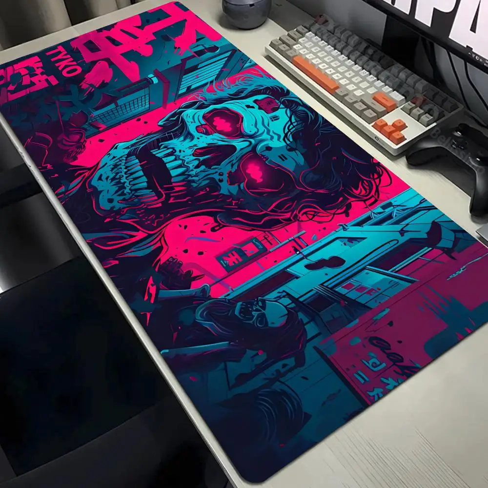 Skeleton Horror Mouse Mat Rubber Desk Mat Office Large Gaming Mousepad Anime Locking Edge Mouse Pad Gamer Non-Slip table mat